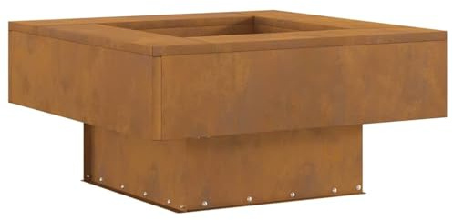 Focolare da esterno, design moderno quadrato in acciaio con finitura opaca 60x60x30 cm, resistente alla ruggine e duraturo, perfetto per arredo giardino e incontri all'aperto