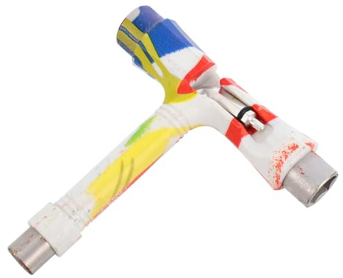 Veemoon Llave en T Multifunción para Patineta, Herramienta de Reparación en Acero, Tamaño Compacto, Accesorio Portátil para Ajuste de Tuercas y Tornillos en Patinetas de Skate, Uso