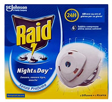 Raid Night & Day gemensamma myggor och tiger 1 diffusor + 1 påfyllning