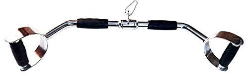 qibylift Press Down Bar Cable Attachment LAT Pull Down Bar Pull Down Machine Attachments V-shaped Bars with Rubber Handgrips & Revolving Hanger (28 Inch Bar)