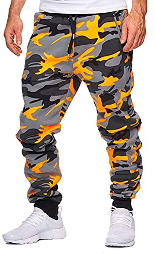 Ni_ka Pantalon Camouflage Homme Casual Pantalons De Sport en Vrac Taille Elastique Sarouel Fitness Yoga Camo Sweat Pants Blanc Vert 3XL