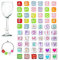 360 stk Weinglas-Anhänger, 300 stk Quadrat Alphabet Herz Kelch-Getränke-Marker Tags mit 60 stk Schnallen, zum Wein Cocktail Champagner Verkostung von Partyartikeln Dekorationszubehör Geschenke