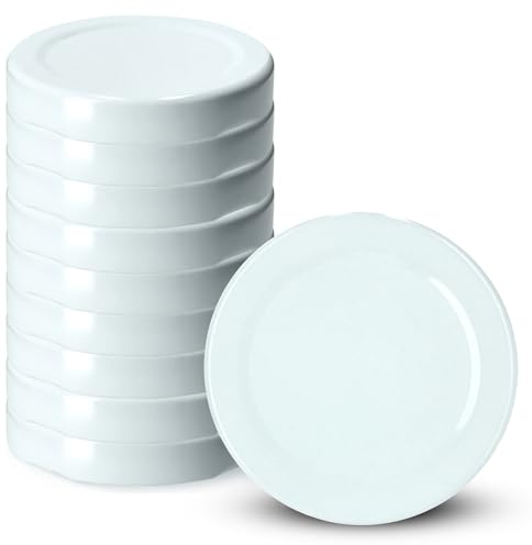 KADAX 10er Set Schraubdeckel TO43 für Gläser 43mm Weiß – Twist-Off Ersatzdeckel für 40ml Mini Gläser & Probiergläser, Luftdicht & Spülmaschinenfest