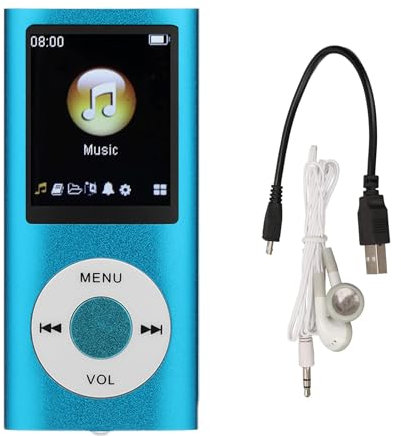 Bewinner MP3-Player/MP4-Player, Musikplayer Unterstützt Bis zu 64 GB TF-Karte, Digitaler 1,8-Zoll-LCD-Bildschirm, Tragbarer HiFi-Musikplayer mit Verlustfreiem Sound und Lautsprecher(Blau)
