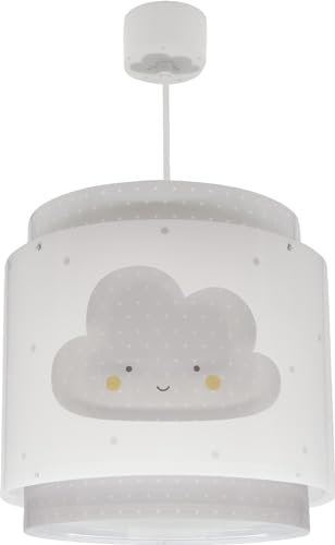 Dalber - Lámpara Infantil de Techo Colgante Baby Dreams Nube Gris | Difusor de Luz Inferior Extraíble | Fluorescente | lámparas infantiles
