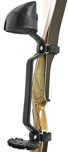 Traditional Archery, Hunting, Indoor Outdoor Sport, Hand Tooled Craftmanship Vegetable Tanned Leather Hip Side Arrow Quiver & Takedown/Longbow Holder, 16 Inches. (Black)