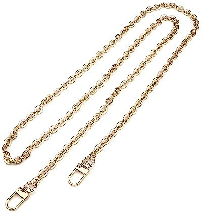 Taschenkette Gold, PARFCO 120cm Taschengurt Schmal, Metall Trageriemen, Kettenriemen mit Schnallen für Umhängetaschen, Handtaschen, Geldbörsen