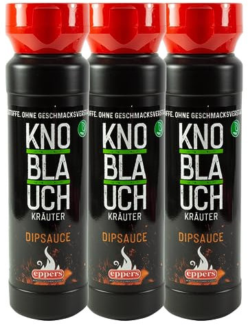 eppers Dip Knoblauch-Kräuter | Grillsauce zu Gemüse, Fleisch, Pommes, Kartoffeln, Sandwiches und Baguette | 3er Set