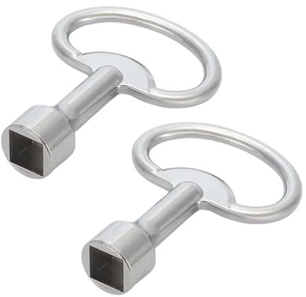 Moguri® 2 Stück Vierkantschlüssel, Vierkantschlüsselhahn 8 mm, Entlüftungsschlüssel Heizungsschlüssel Heizungsentlüftungsschlüssel für Gas-Wasserzähler-Box Silber