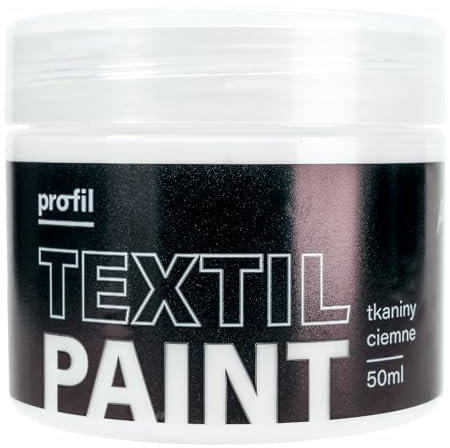 Profil TEXTIL PAINT - Farbe für Dunkle Stoffe - für Denim, Leinen, Kord und andere - gut für Leinwand, Holz, Wände, Decoupage - 15 Farben - 50 ml - Weiß - 1 Stück