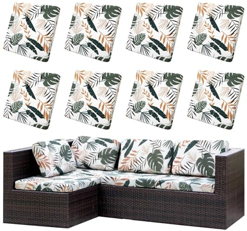 LiveGo Housse de coussin extensible pour canapé de jardin - Housse de coussin de remplacement pour mobilier d’extérieur - Protège-canapés de chaise - Souple et flexible - (8, Coconut Grove)