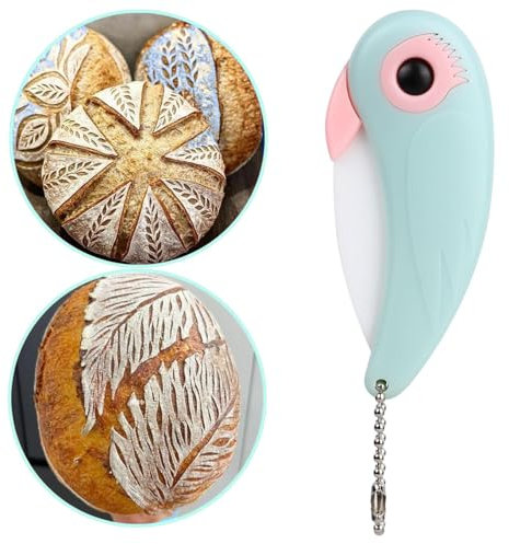 CSLGDMAI Bread Scoring Blade,Sourdough Starter Kit,Bread Knife for Homemade Bread,Ceramic Foldable Sourdough Lame Scoring Tool (Blue)