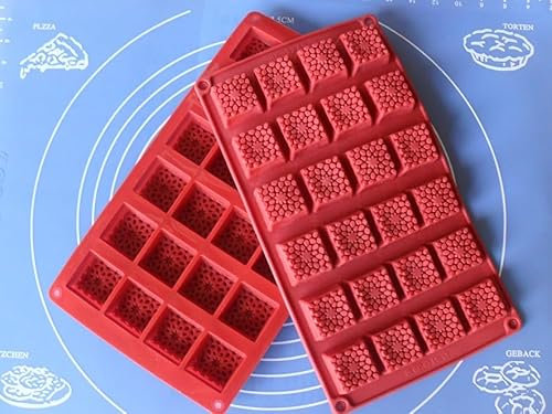La Petite Caverne 038 - MOULE SILICONE 24 PETITS FOURS/MINI SAVARINS CARRES 28,5 X 16,5 CM