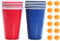GNAUMORE Gobelet Beer Pong,Jeux à Boire Gobelets,Gobelet avec Balles de Ping-Pong,Biere Pong pour Une Réunion d'amis,12 Réutilisables Tasse de Bière Pong (6 Rouge + 6 Bleu) et 12 Balles de Ping-Pong