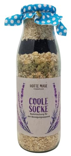 RL24 Hotte Maxe – Mezcla de golosinas para hornear – Calcetín fresco – Preparación fresca de golosinas de caballo – Mezcla de galletas para caballos – Comida para caballos sin aditivos – 1 botella de