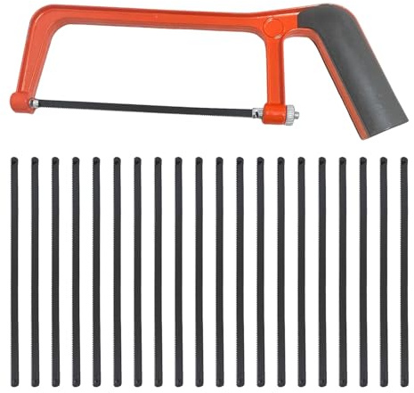 1 Sierra Para Metales Naranja-Roja Y 20 Cuchillas De Repuesto, Herramientas De Sierra Manual, Herramientas De Corte De Metal, Adecuadas Para Proyectos De Bricolaje.