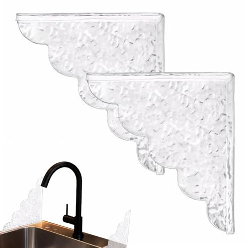 Guardia de salpicaduras de ducha: barrera adhesiva acrílica de 25x22 cm, protector de agua transparente, escudo de bañera transparente, bloqueador de borde del baño | Home Hotel Bathom Divisor Usos pa