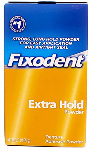 Fixodent Denture Adhesive Powder Extra Hold 2.70 oz (Pack of 6)