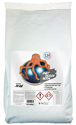 Knet Design Beton (18 kg) Knetbeton Kreativbeton Beton für Kreative, Bastelbeton,Beton zum Basteln, Beton zum modellieren, Schmuckbeton, Kreativ Beton