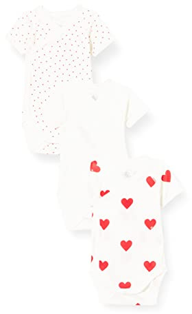 Petit Bateau Bodies Naissance Manche Courte (Lot de 3) Mixte bébé, Variante 1, 12 Mois