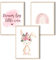 MeinBaby123® Bilder Kinderzimmer | 3er Set DIN A4 Poster Set | Wandbilder mit Spruch | Regenbogen | Deko Kinderzimmer Mädchen | Babyzimmer Deko | Wandposter Premium (Hase & Regenbogen)