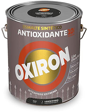 OXIRON Esmalte Antioxidante Liso Efecto Forja Negro 4 L