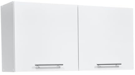 möbelando Eddy Moderner Hängeschrank Küche in Weiß matt - Geräumiger Küchenschrank mit viel Stauraum - 100 x 50 x 31 cm (B/H/T)