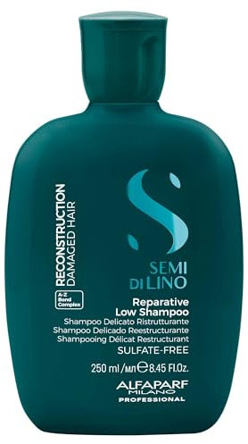 ALFAPARF MILANO Semi di Lino Reconstruction Bond Repair Shampoo - Reparative Shampoo for Colored, Bleached, or Damaged Hair - Sulfate Free - Color Safe - Restores Fiber & Elasticity (8.45 fl oz)