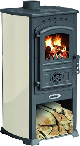 Estufa de leña ZAR MODENA de acero y hierro fundido - Color marfil