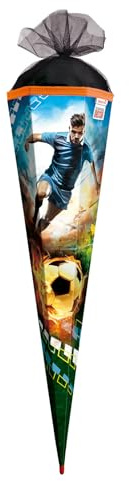 ROTH Motiv-Schultüte, Soccer, 85 cm, eckig, Rot(h)-Spitze, Tüllverschluss