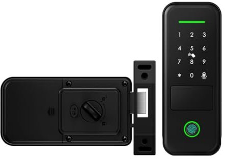 GREOHNMPAW Cerradura de Jardín Exterior con Huella Dactilar, Control Remoto, Aplicación TUYA WIFI, Código Smart Life, Cerradura de Puerta Inteligente Sin Llave, Cerradura de Borde Eléctrica