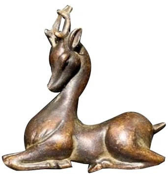 LONDAEE Antique Collection Décoration de cerf en cuivre pur fleur de prunier