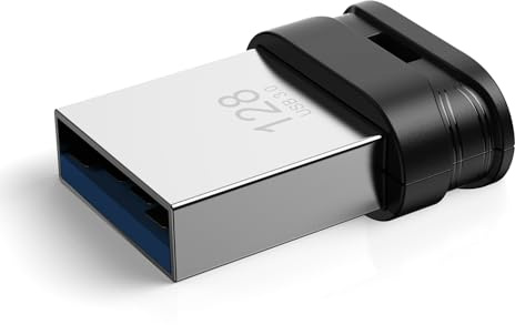 Memoria USB 3.0 de 128 GB, mini unidad de pulgar impermeable con agujero para cordón, Plug and Play, almacenamiento portátil USB para computadora, portátil, Smart TV, color negro