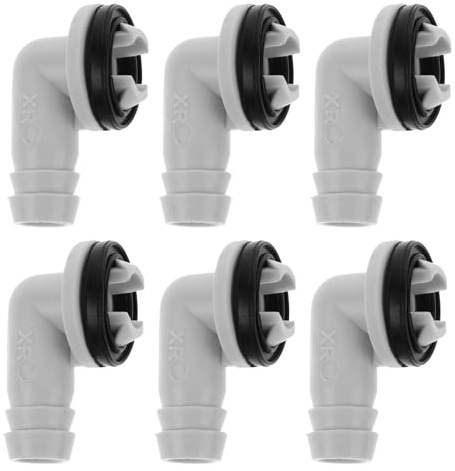 Tofficu 6pcs Air Conditioner Drain Hose Elbow Connector 15mm Ac Drainage Fitting with Rubber Ring for Window Ac Unit Parts and Outdoor Condenser Drainpipe Adapter