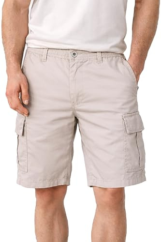 NOROZE Men’s 100% Cotton Cargo Shorts – Casual Summer Combat Chino Half Pants with Multi Pockets – Lightweight, Breathable Fabric – Sizes 28–40 – Stone, Black, Khaki, Navy