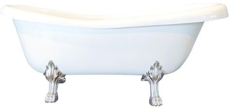 ONDÉE, Bañera FANY, bañera rectangular, 170x75cm, acrílico y ABS de 3mm reforzado en blanco, Capacidad 215L, Puntos antideslizantes, 4 patas ajustables incluidas