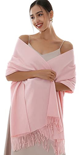 RIIQIICHY Women Scarf Pink Pashmina Shawls and Wraps for Wedding Ladies Winter Scarves