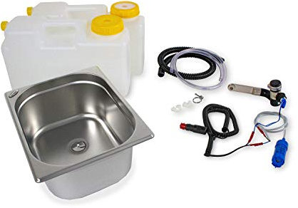 12 Volt Wasserversorgung Miniküche Küchenblock Reiseküche Wohnmobil Bus VW T3 T4 T5 325x265x150 mm Raumsparkanister 12 Liter / 1D (ad-ideen)