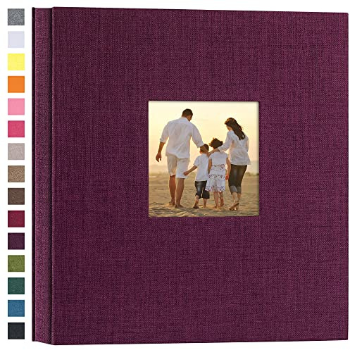potricher Photo Album 4x6 Pictures, 600 Pockets, Linen Cover, Purple