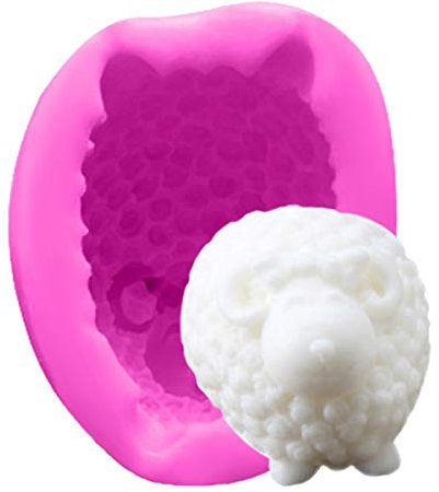 Grehge Silicone Mold Lovely Curly Sheep,3D Little Sheep Cake Chocolate Biscuits Breakfast Candle Silicone Mold,Molds Making Supplies (1)