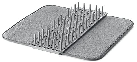 Guzzini - Eco-Kitchen, DRY&SAFE, Scolapiatti con Tappetino - Grigio Opaco, Capacità 12 piatti - 18580033