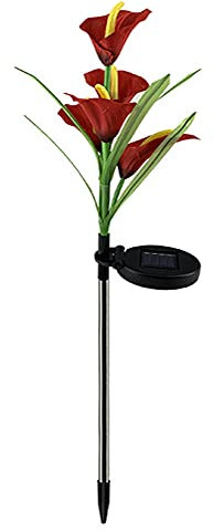 Lampe solaire blanche rose LED paysage lumières rose décoration jardin lampes de pelouse simulation nuit extérieur Saint-Valentin cadeaux-5_Calla_Lilies_China