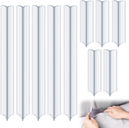 Alphatool 10Pcs Sofa Slipcovers Tuck Grips - 2 Sizes Clear Silicone Anti-Slip Grips Keeping Armchair Couch Covers in Place (Included 5Pcs 15.7 & 5Pcs 7.9)