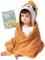 corimori - Süßes Baby Handtuch, Kapuzenhandtuch für Kleinkinder mit Grußkarte, Geschenk-Set Faye der Fuchs, 75 x75 cm, Orange