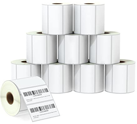BETCKEY - 76mm x 38mm(3 in x 1.5 in) Barcode Shipping & Address Thermal Labels, 950 Perforated Labels per Roll Compatible with Zebra & More Printers [10 Roll/9500 Labels]