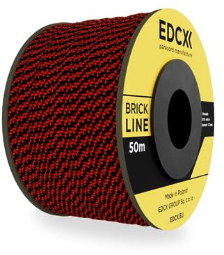 EdcX Filo da muratore ⌀1,7 mm | 50m, 100m e 300m | Nylon | Brick Line, Mason Line Level per Edilizia, Giardinaggio, Bricolage | Resistente agli strappi, resistente alle intemperie (Orange+Black, 50 m)