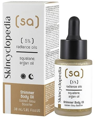 Skincyclopedia Shimmer Body Oil, Körperöl mit Squalan und Arganöl, Golden Glow Booster, Hautöl für den Körper, 30ml