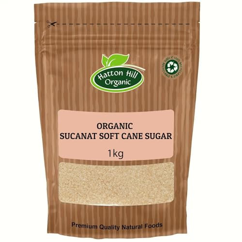 Organic Raw Unrefined Sucanat Soft Whole Cane Sugar (Panela Brown, Rapadura) 1kg by Hatton Hill Organic
