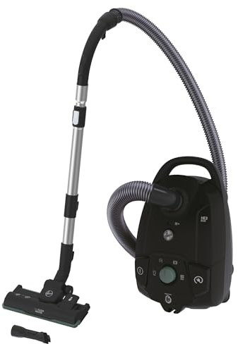 Hoover HE313HE Aspirateur Traineau avec Sac, Eco Conception, Puissance Variable, Nano Pack, 4L, 850 W, Rayon d’Action 9,5m, Vidange Facile, Compact, Noir et Vert Sauge