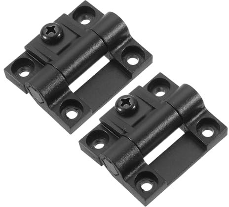 QUARKZMAN 2 Piezas Bisagra de Torque Ajustable, 43x36mm Bisagras de Control de Posición Ajustable con Orificios Avellanados de Plástico para Muebles de Gabinete, Negro